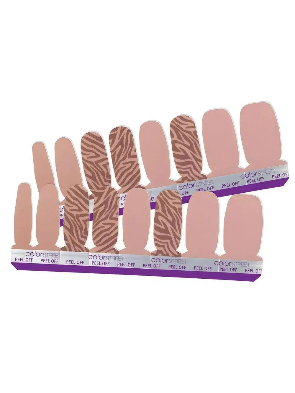 Color Street 100% Real Nail Polish Strips All Wild Up Animal Print 16 Pieces